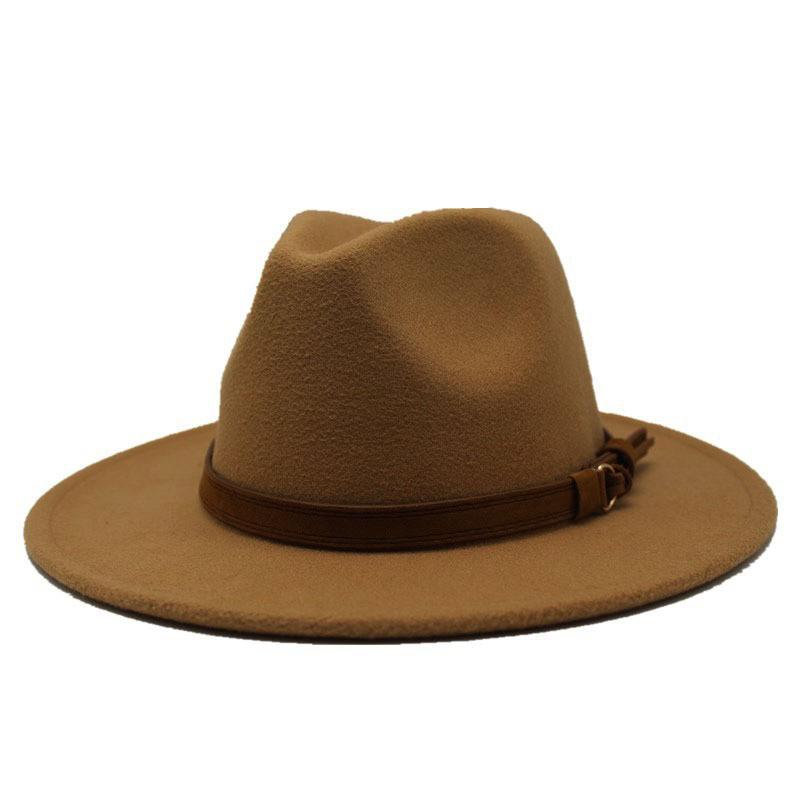 Filz-Fedora-Hut mit breiter Krempe für Sommer- und Herbst-Modebegeisterte