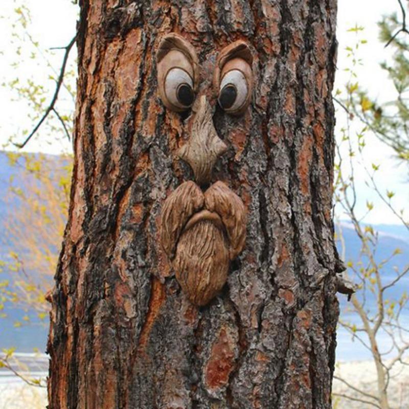 Tree Trunk Facial Feature Decoration Tree Eye Organ Set Outdoor Courtyard Pendant Design Home Tree Face