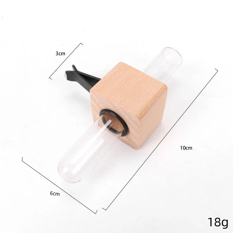 Simple  Wooden  Car Hydroponic Test Tube Flower Arrangement Plant Car Interior Vase Air Conditioning Outlet Decorative Band Clip