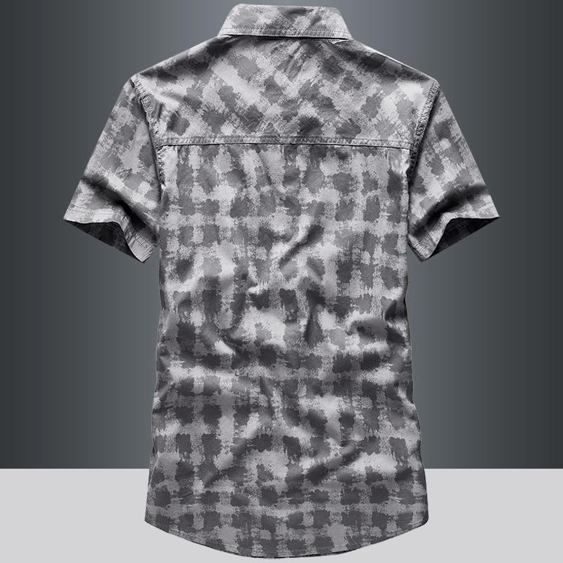 Summer Men's Short Sleeve Shirts Cotton Loose Plus Size Handsome Casual Breathable Absorb Sweat Fashion Men's Shirts Coat