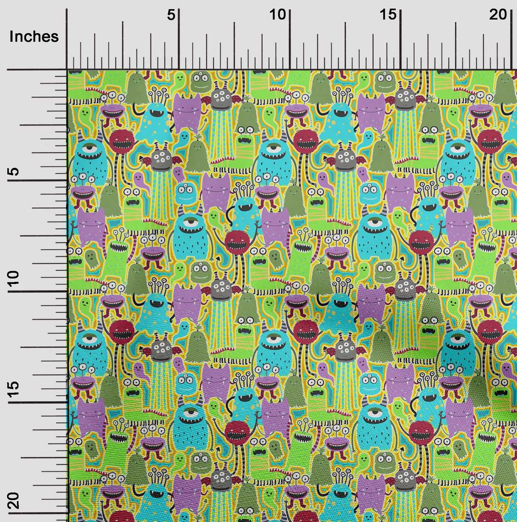 oneOone Cotton Flex Hellgrün Stoff Abstrakt Stoff zum Nähen Bedruckter Bastelstoff Meterware 40 Zoll