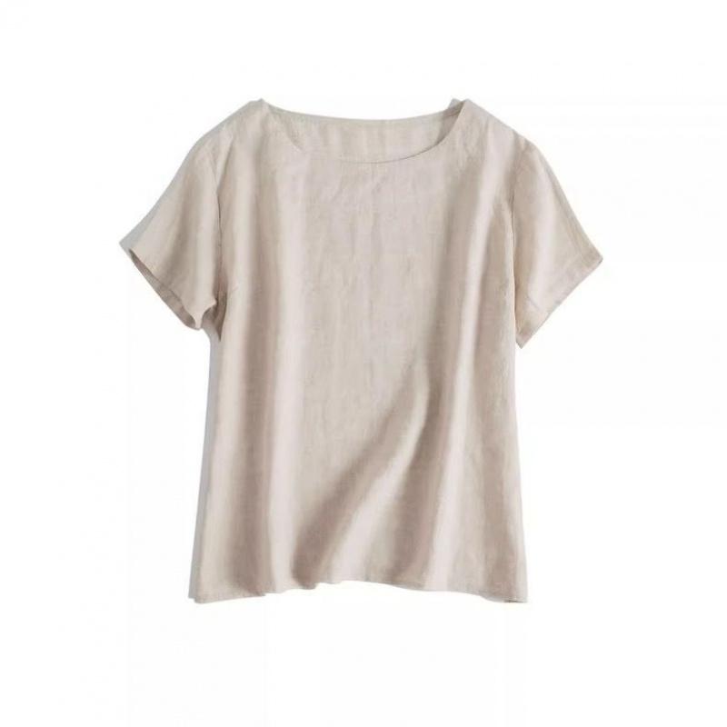 Summer Commuting Simple and Artistic Thin Round Neck Short Sleeve Women's Casual T-Shirt Top