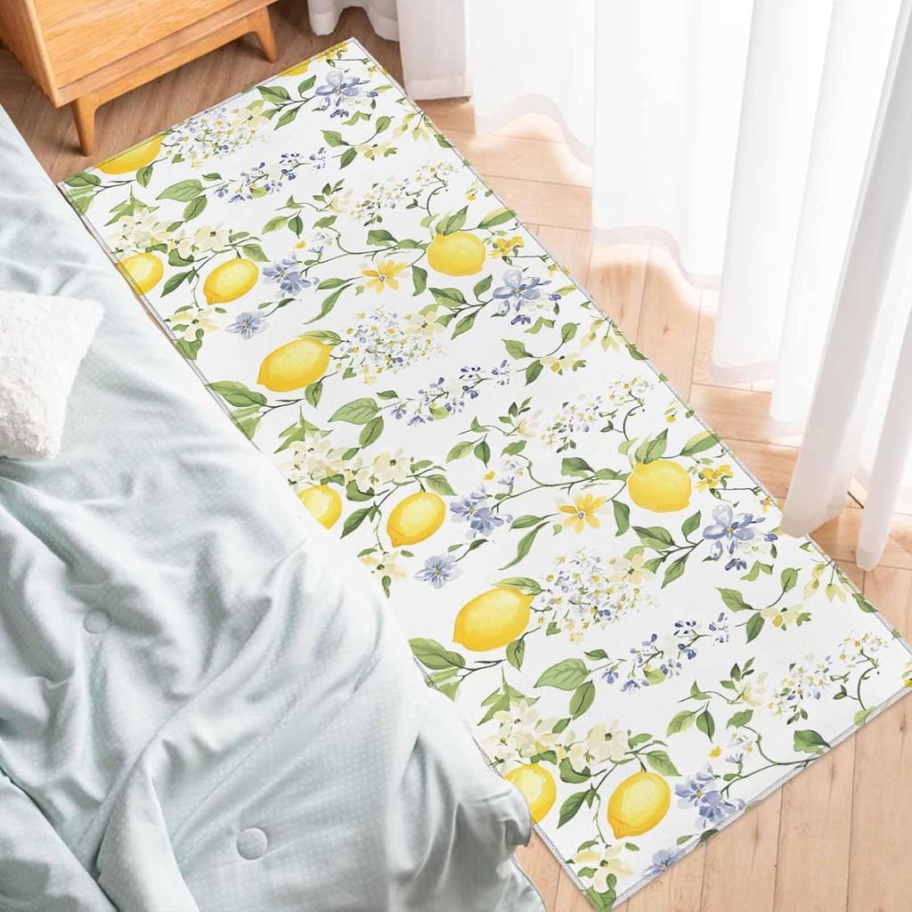 Sommer Zitrone Blumen Blätter Küchenmatte Heimdekoration Anti-Rutsch Flur Balkon Teppiche Badezimmer Fußmatte Schlafzimmer Neben Fußmatte