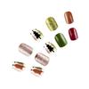 24 Pcs Full Cover Stick on Nails Christmas Press On Nails Artificial Nails Short False Nails with Christmas Tree Designs