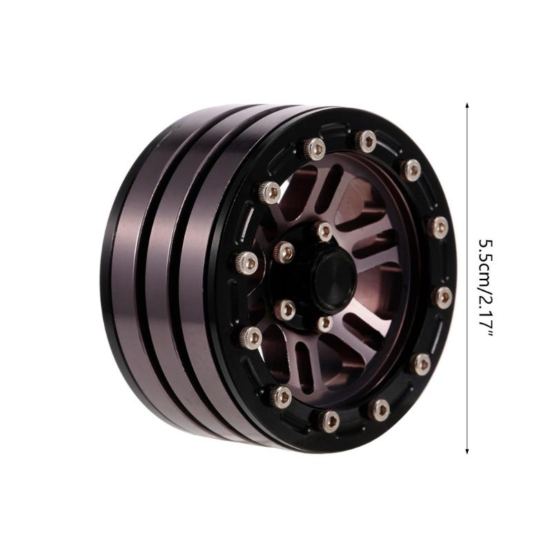 4PCS Wheel Hub 1.9’’ Beadlock Metal Wheel Rims with 12 Spokes for Remote Control Car Toy 1/10 Crawler SCX10 Accessory