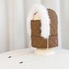 Lei Feng Hat with Soft Plush Inner Fluffy Fur Edge Winter Face Guard Head Cap Adjustable Drawstring Headgear
