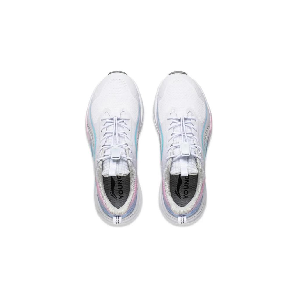 Li Ning Comfortable Durable Non-Slip Shock Absorbing Kids Running Shoes Kids Running Shoes White Blue YKFU032-2