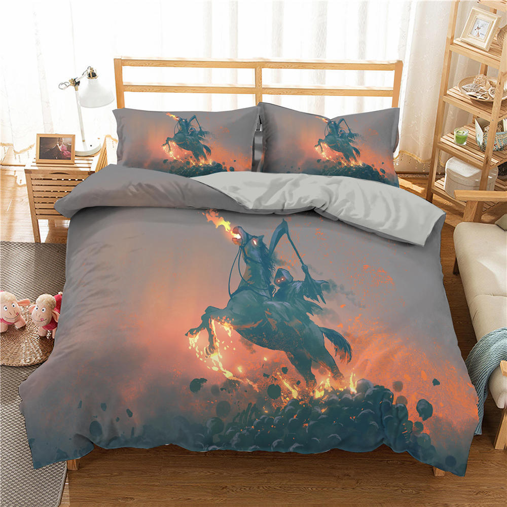 Comforter Horse For Kids Teens Adults Bedding Set 3D Steed Print Polyester Comforter Wildlife Animal King Queen Size