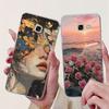 Clear For Samsung A5 2017 Case A520F Cute Cat Fashion Flower Funny Cool Painted Back Cover For Samsung Galaxy A5 2017 Phone Case