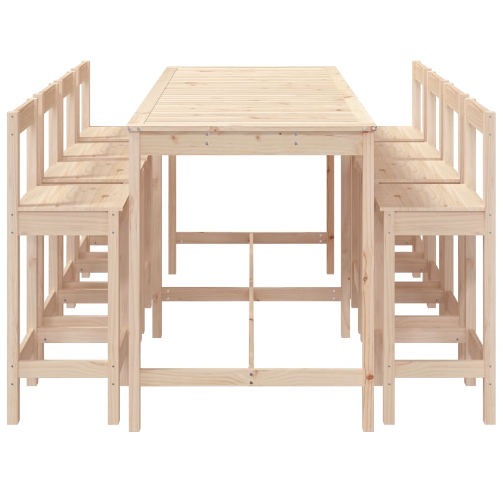 9 Piece Garden Bar Set Solid Pine Wood