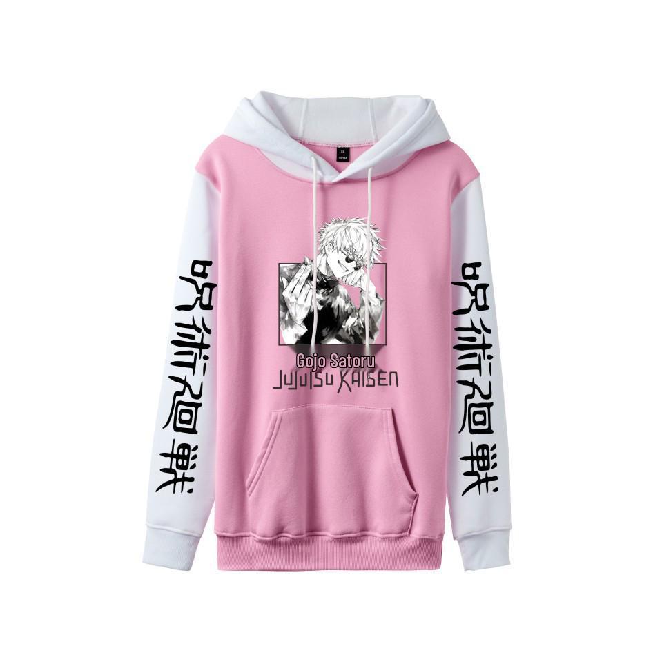 Jujutsu Kaisen Gojo Satoru & Inumaki Toge Colorblock Frühjahrs-Hoodie (Unisex, Europäische Größe)