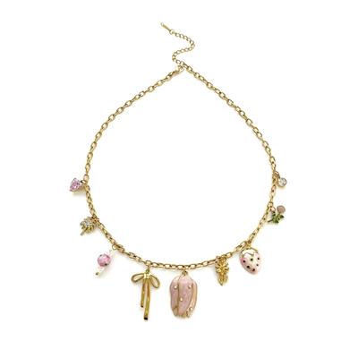 Stylish Multi Pendant Bowknot Flower Necklace For Women Adjustable Length Neckchain Everyday Wear Jewelry