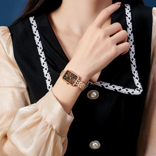 [Julius] Women's Soft Square Wristwatch JA-1350 + Case + Band Tool Set,Korean popular watches