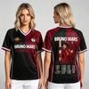 Bruno Mars The Romantic Tour 26-27 Fotbalový dres Unisex Muži Ženy V-výstřih Krátký rukáv Hudební turné 3D PLNÝ Potisk Trička Fanoušci Horní díl