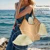 Foldable Outdoor Sunshade Cap Hand Weaving Fisherman Hat Summer Straw Bucket Hat  for Women Beach