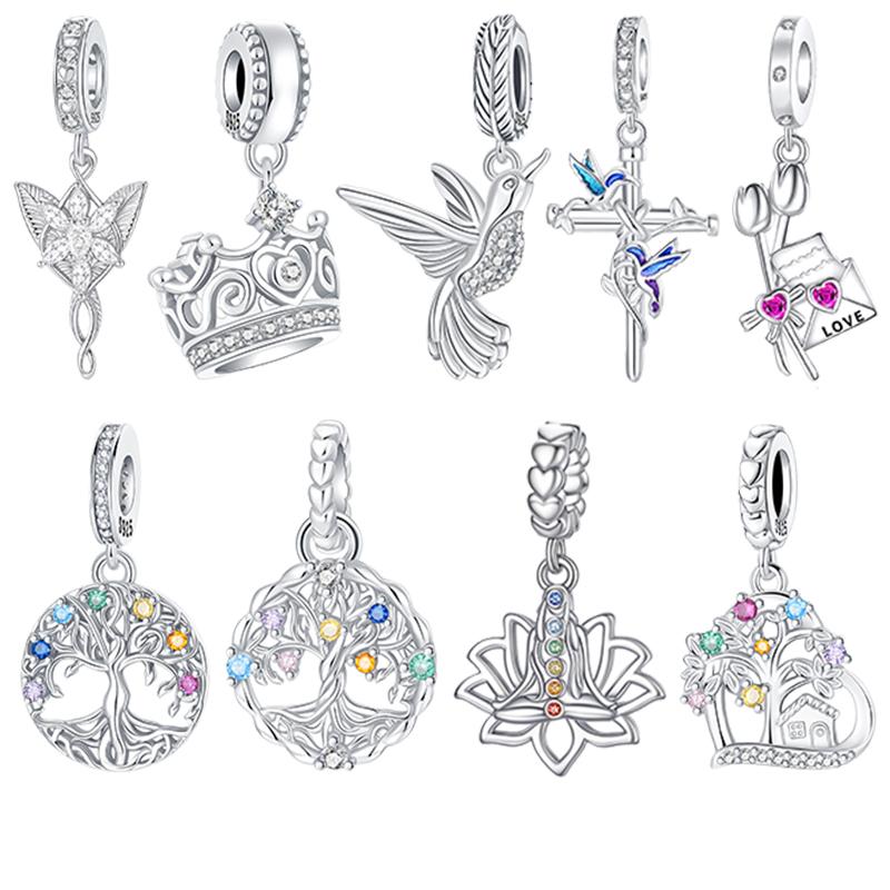 Original Copper Leaf Tree Of Life Charms Bead Bird Pendants Fit Bracelets Diy Jewelry Lover Friend Gift