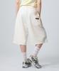 UNKNOWN PLANET Daily Wide Sweatshirt Shorts Pants Ivory