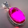 Pink Rubillite Gemstone Handmade 925 Sterling Silver Jewelry Pendant 2.17" AH-839