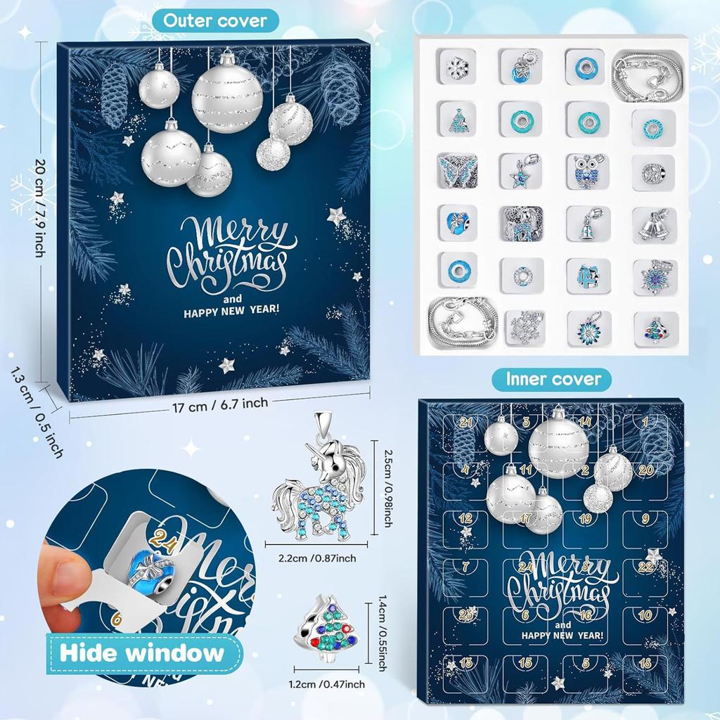 Jewelry Advent Calendar 2025 DIY Jewelry Making Kit Xmas Countdown Calendar Holiday Countdown Calendar Surprise Gift for Women