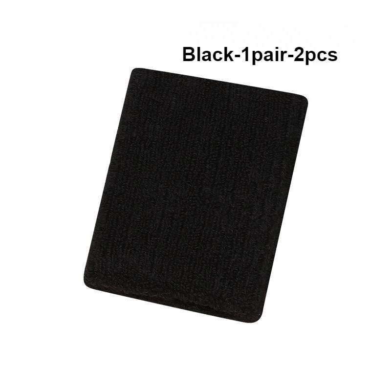 New Hot 1Pairs 2Pcs Set Breathable Cotton Wrist Sweatbands Sweat Absorbent Wristbands for Tennis Football Basketball Running Gym 1