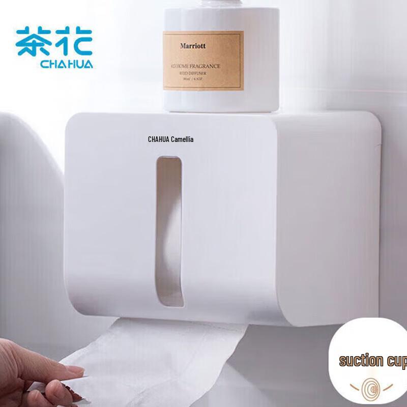 Chahua No-Drill Bathroom Tissue Holder with Shelf белый