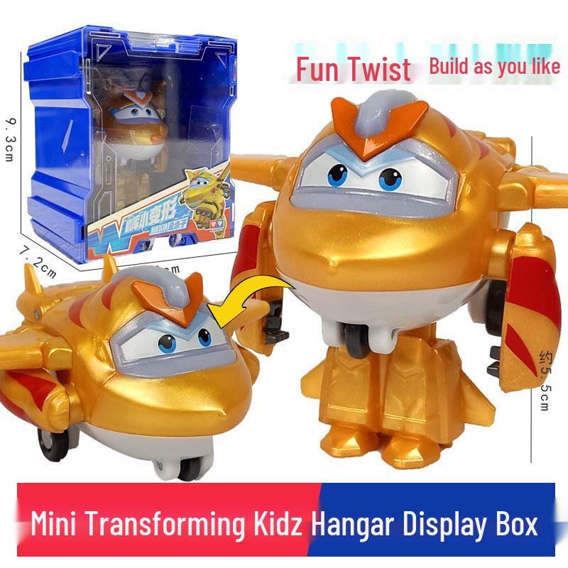 Super Wings 13-Piece Mini Transforming Robot Set: Jett, Big Strong, Jin, and Mighty Little Wing Toys