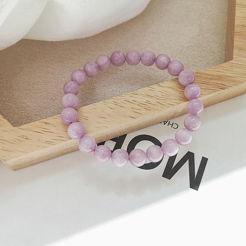 Natural Crystal Purple Lithium Hui Bracelet Women'S Jewelry Purple Beads Beaded Plain Ring Handmade Diy Bracelet