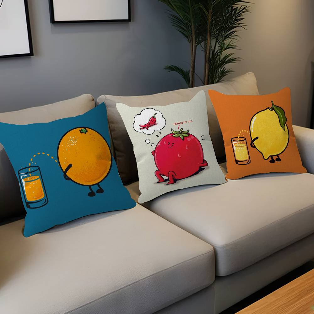 Funny Food Fancy Cushion Cover Car Throw Pillow Case For Sofa Car Christmas Gift 40x40cm 45x45cm
