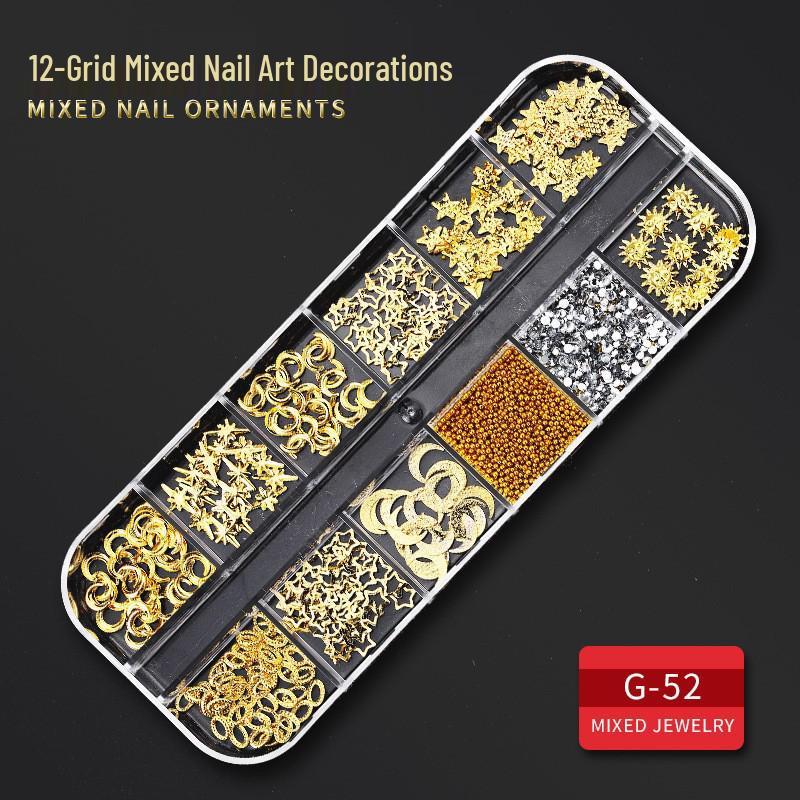 60 Nail Art Accessories: Rhinestones, Pearls, Rivets & Alloy Designs
