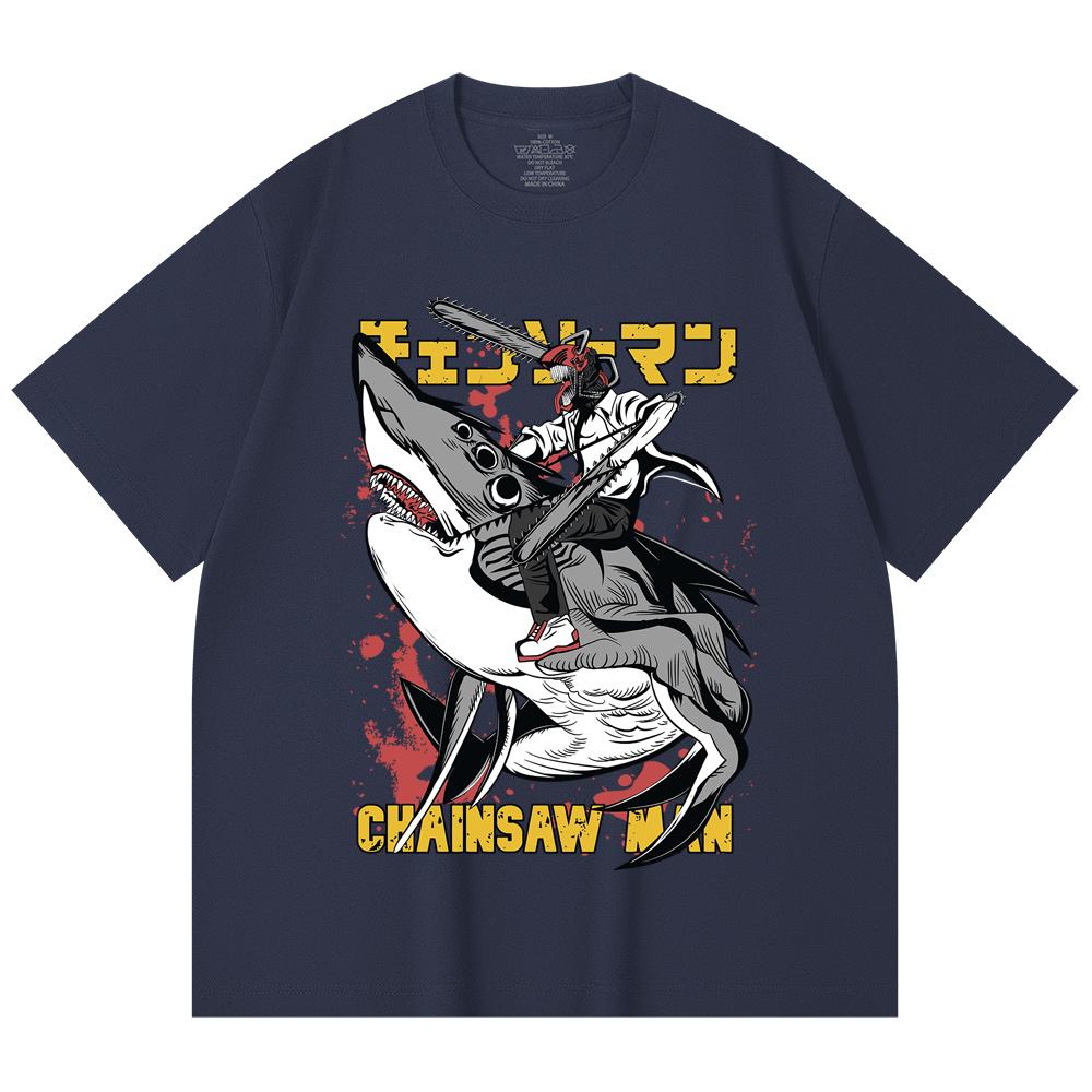 230 Gsm 100% Cotton Chainsaw Man V43 Denji Print Unisex Heavy Cotton T Shirt