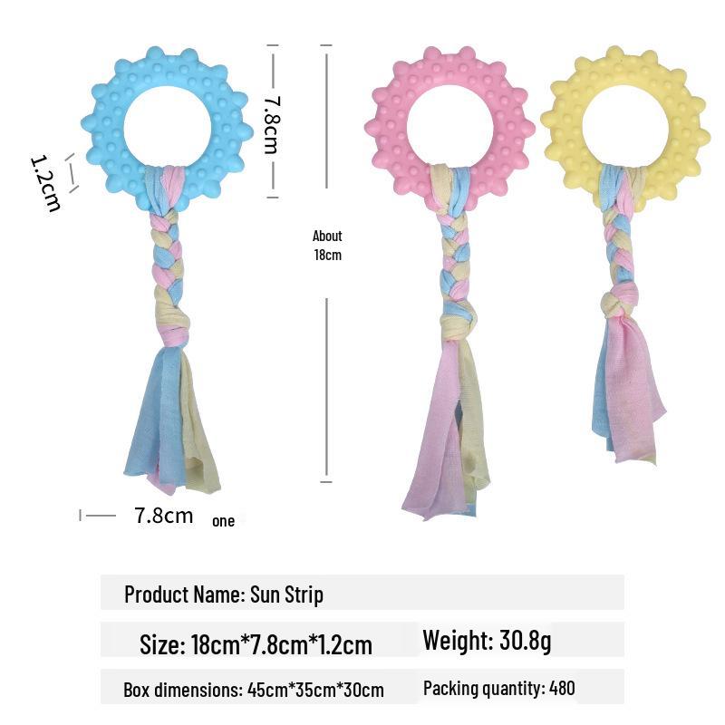 Durable Cotton Rope Knot Dog Toy - Bite-Resistant, Indestructible Molar Ball for Puppies