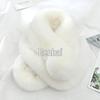 Unisex Faux Rex Rabbit Fur Snood: Cozy Korean Style Plush Neck Warmer for Winter