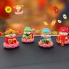 Chinese Mythological Lotus  God of Wealth Decoration Getting Rich Resin Figure  Office