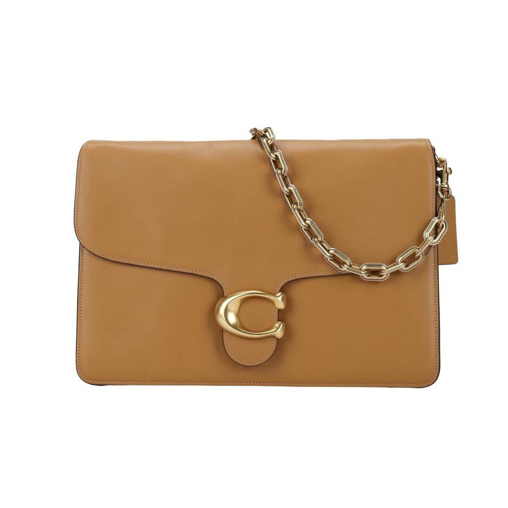 Coach Chain Tabby 35 Removable Chain Shoulder Strap Leather Crossbody Bag Large Women Bags Honey-Brown CY921-B4T7J
