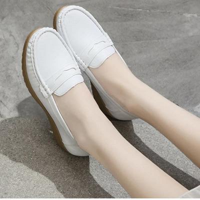 Women's Loafers Soft Casual Walking Shoes Work Wedge Breathable Comfortable Nursing Shoes Non-slip Sole  White Shoes