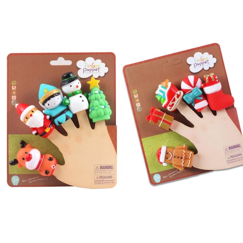 Festival Finger Puppets Toys Small Christmas Finger Hood Kids Toys Novelty Vinyl Festival Gifts