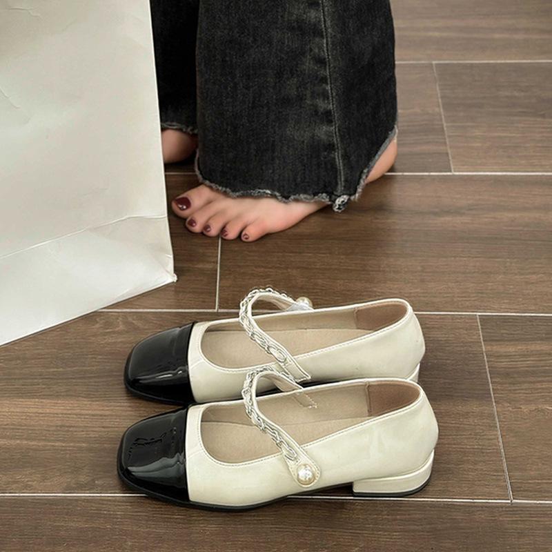 Baotou sandals women's summer new versatile French thick heel single shoes with skirts fairy style Mary Jane women's shoes