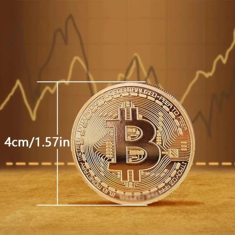 Gold Plated Bitcoin Coin Collectible Art Collection Gift Physical Commemorative Casascius Metal Antique Imitation Happy Birthday