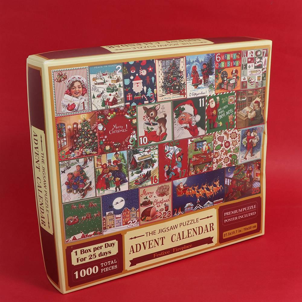 1000 Pieces Puzzle Christmas Advent Calendar Puzzle Christmas Gifts 24 Boxes 24 Days Countdown Calendars Calendar Box Cartoon