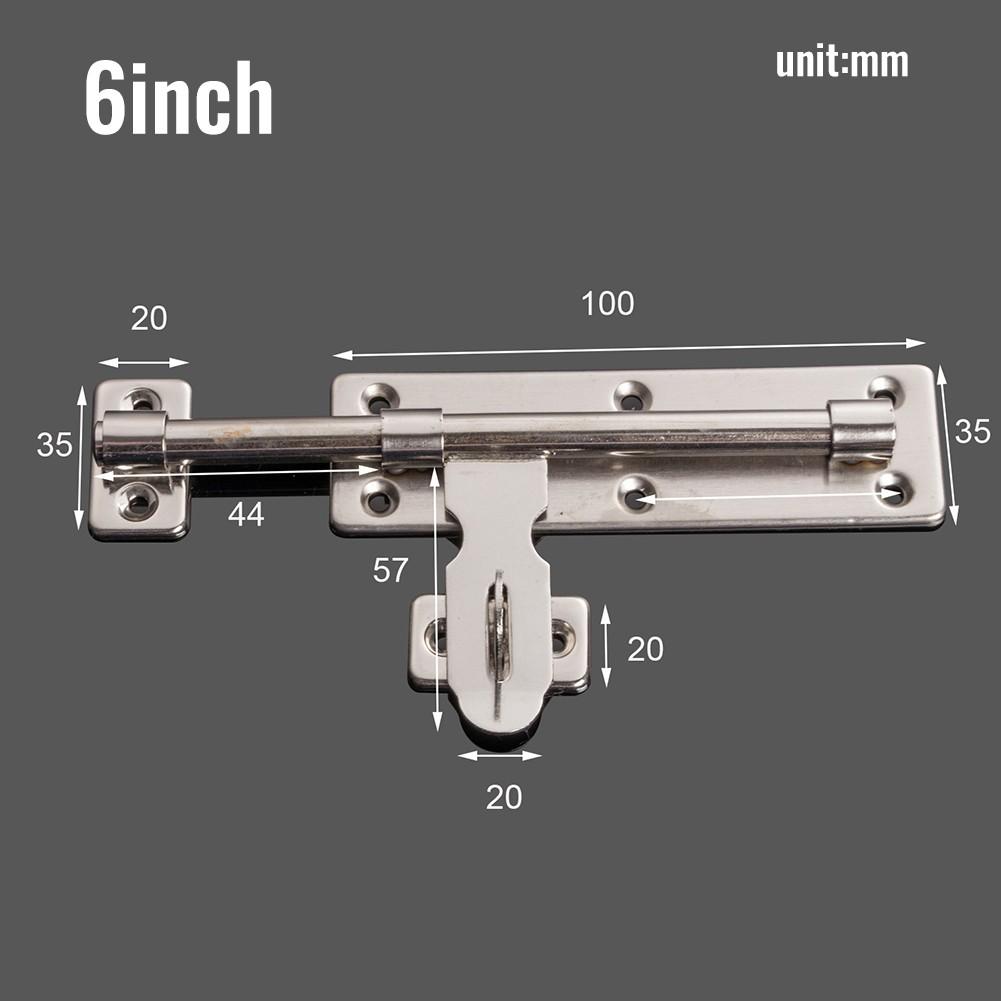 Door Lock Stainless Steel Door Slide Bolt Latch Gate Fences Door Bolt Window Catch Lock Safety Anti-theft Home Hardware