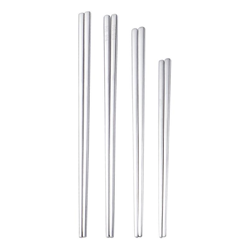 Aen Płaskie Pałeczki ze Stali Nierdzewnej 304, Ciężkie, Grube 3 mm, 50 g, 23 cm, Przenośna Koreańska Zastawa Stołowa.