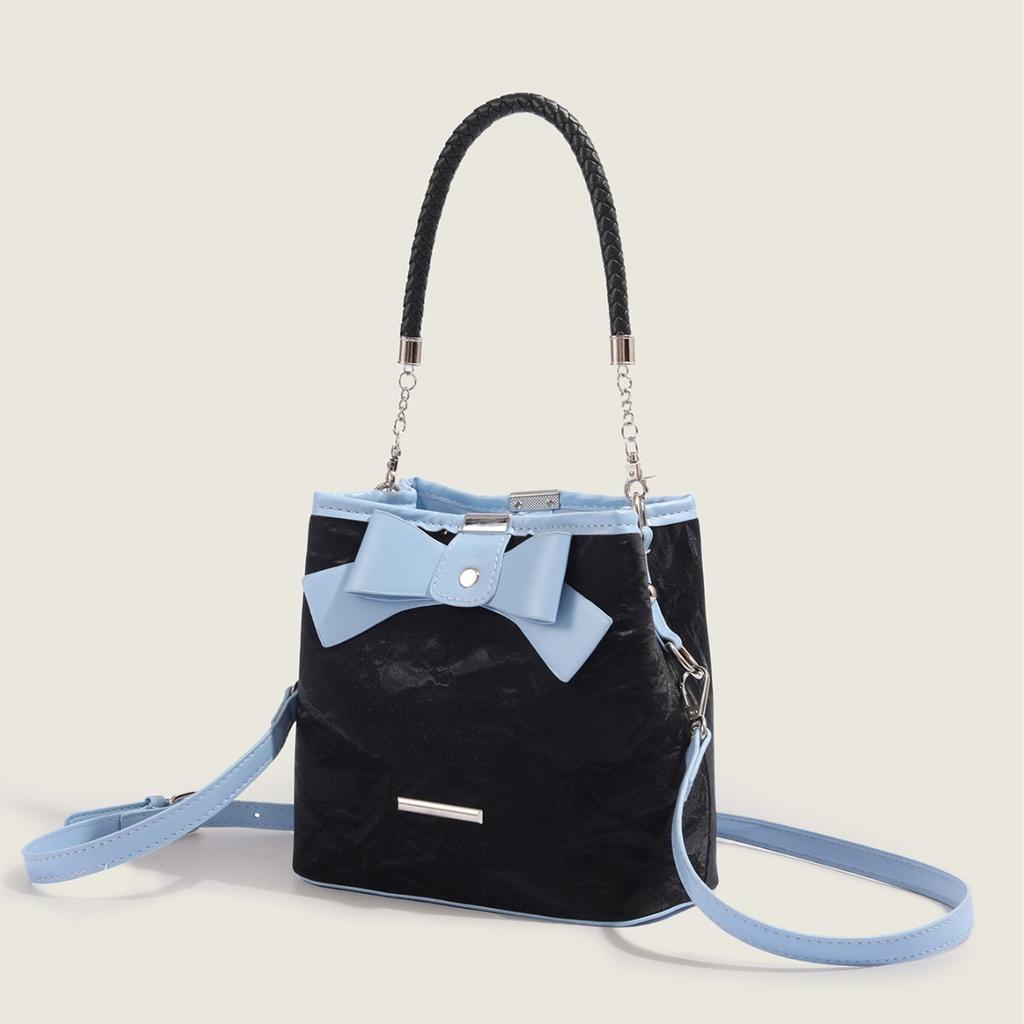 Summer High-end Bow Bucket Bag for Women with Niche Design Light Luxury Handbag Crossbody Women's Bag