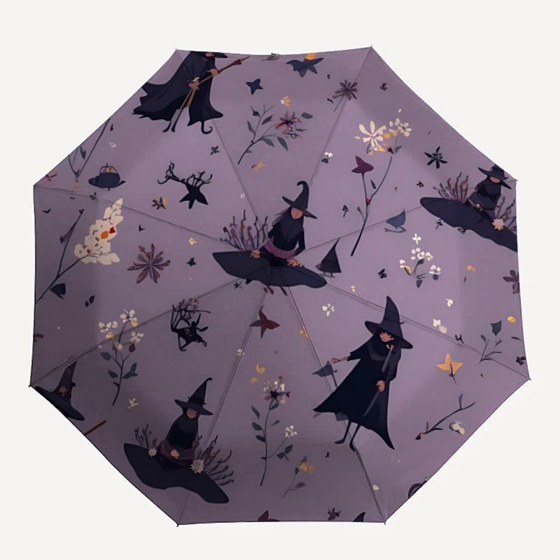 

1pc Witchcraft Fantasy Automatic Open/close, All-Season Portable Folding Umbrella, Travel, Everyday, Formal Events - Compact Luxury Parasol, Outdoor A