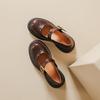 Thick-soled JK small leather shoes round head one-word buckle belt retro British style spring and summer new Mary Jane shallow mouth single shoes wome