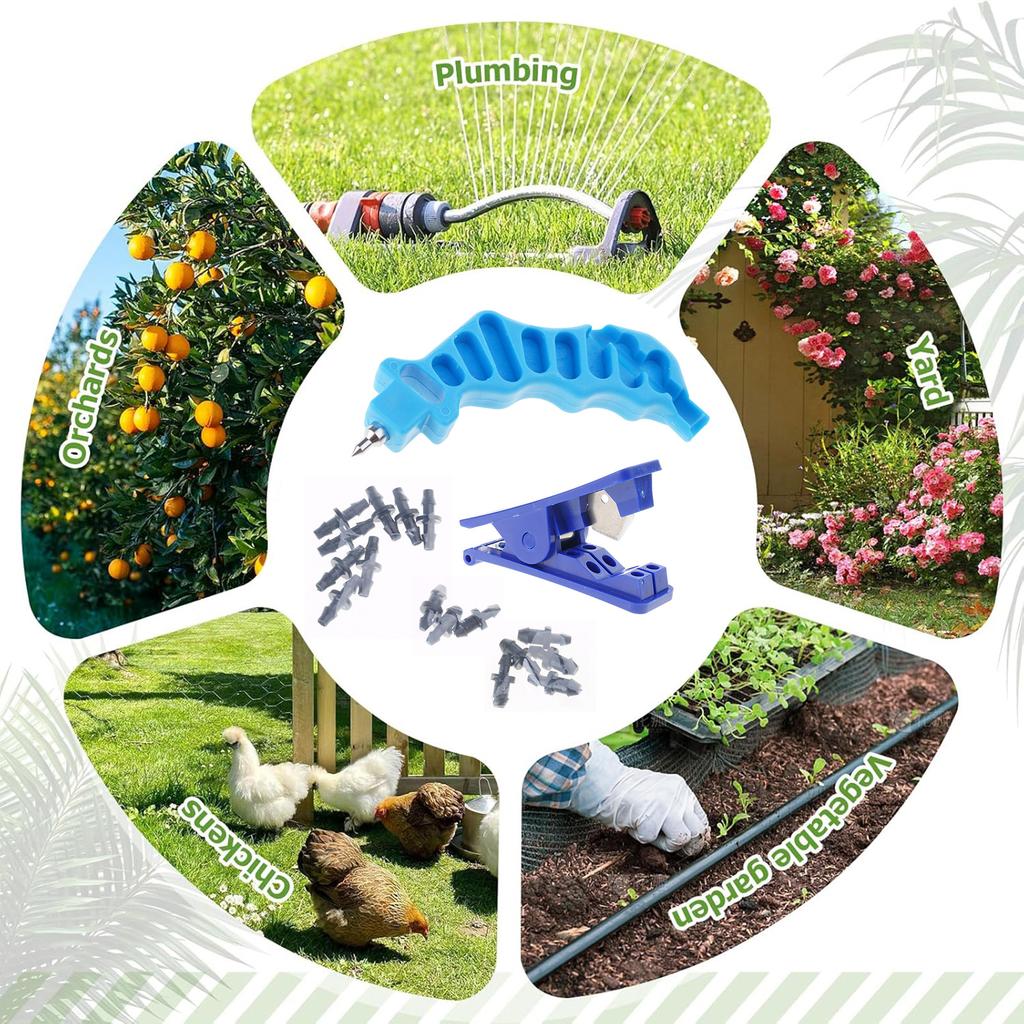 2 In 1 Drip Irrigation Hole Puncher And Cutter For Efficient Pipe Installation With 115pcs Plugs Hole Puncher