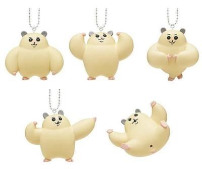 Kitan club Muscular Hamster Figure Mascot X Complete Set of 5 Types Capsule (Gachapon Toy)