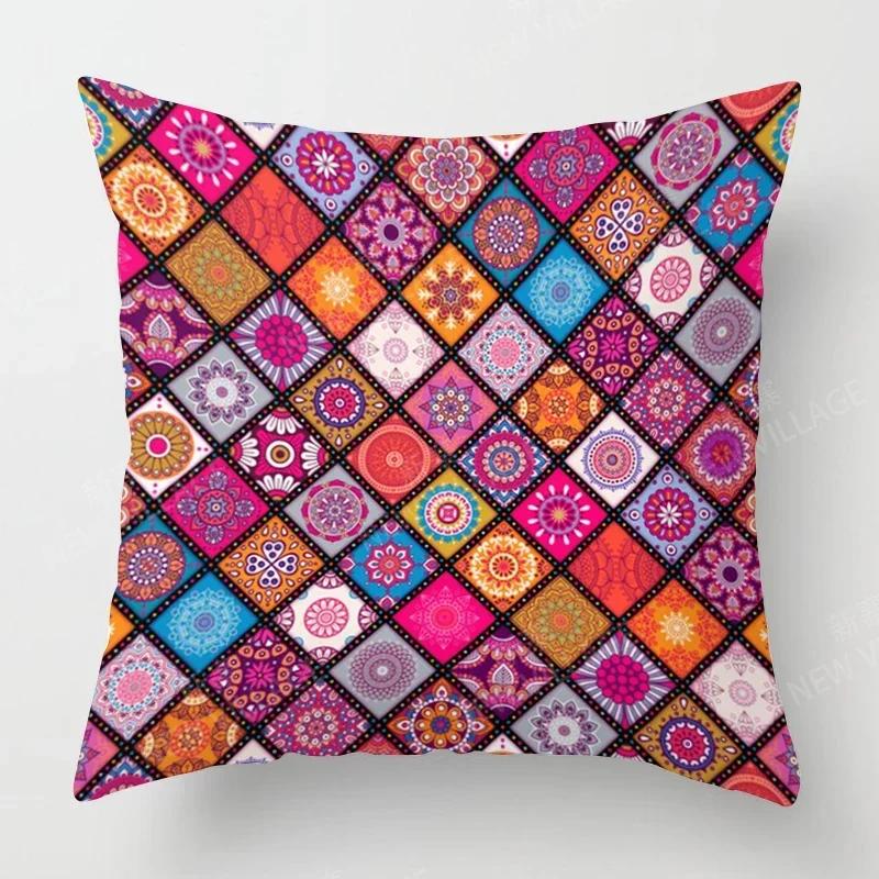 Fall Home Decor Autumn Living Room Throw Pillow Cover Sofa Boho Cushion Cover Mandala
