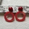 Elegant Retro Circular Earrings Geometric Casual Drop Earrings Sweet Wave Point Earrings Jewelry Gifts