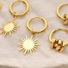 Fashion Gold Non-Fading Stainless Steel Earrings Mangxing Simple Titanium Steel Earrings Women