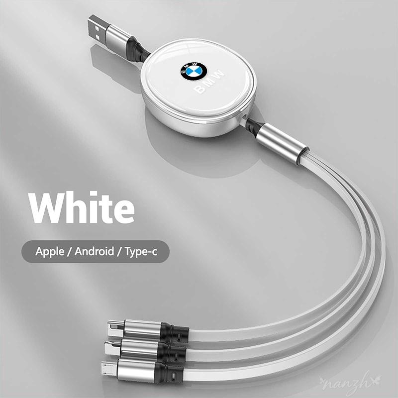 Cable Scalable Phone Car Interior 3 In 1 USB Fast Charging Cable For BMW Series X1 X3 X4 X6 E90 E91 I3 I4 F30 F48 F30 Keychain WS4